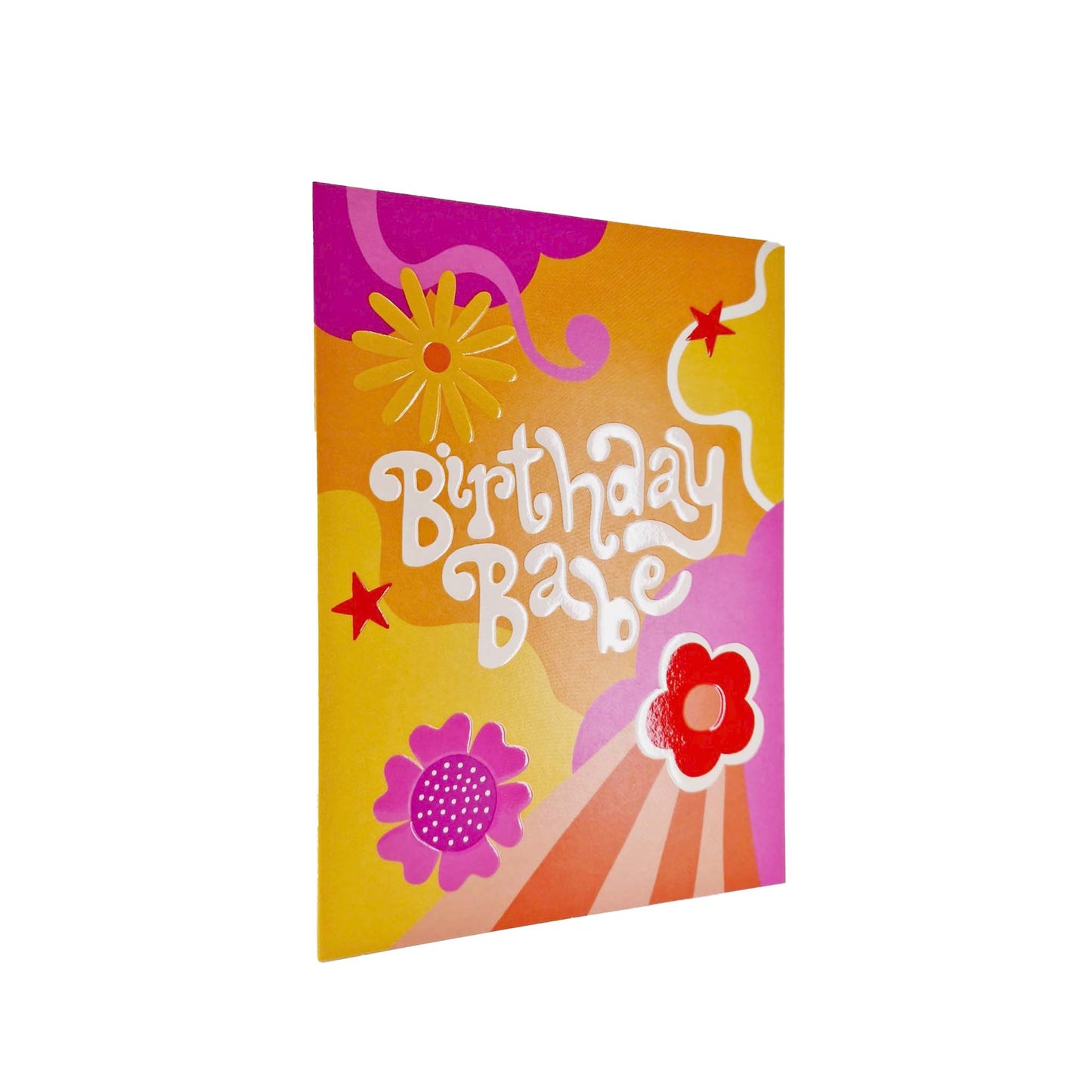 Birthday Babe embossed birthday card