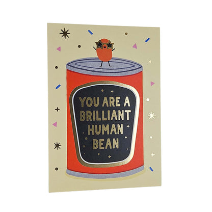 Brilliant Human Bean Gold Foiled Congratulations Card