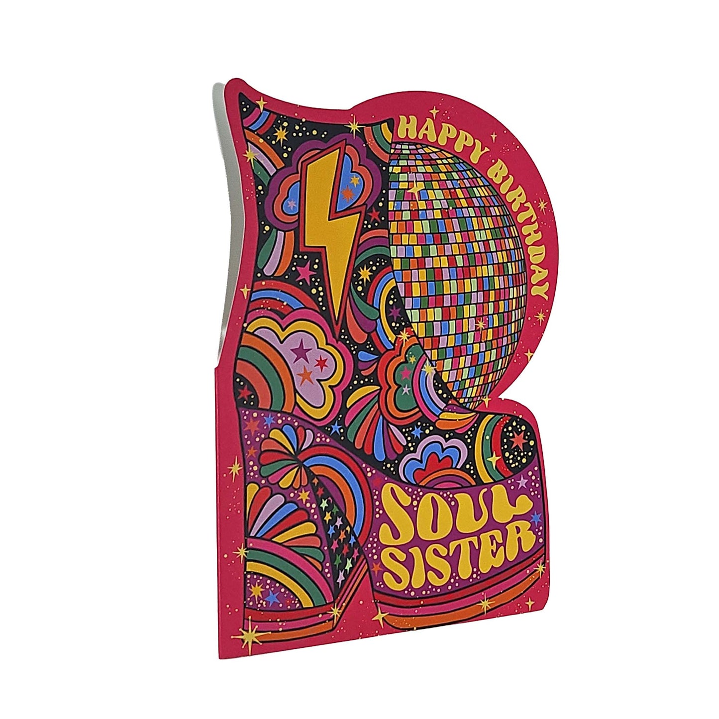 Soul Sister Disco Platform Boots Cutout Birthday Card