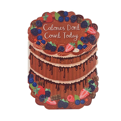 Calories Don’t Count Spot Varnish Cutout Chocolate Cake Birthday Card