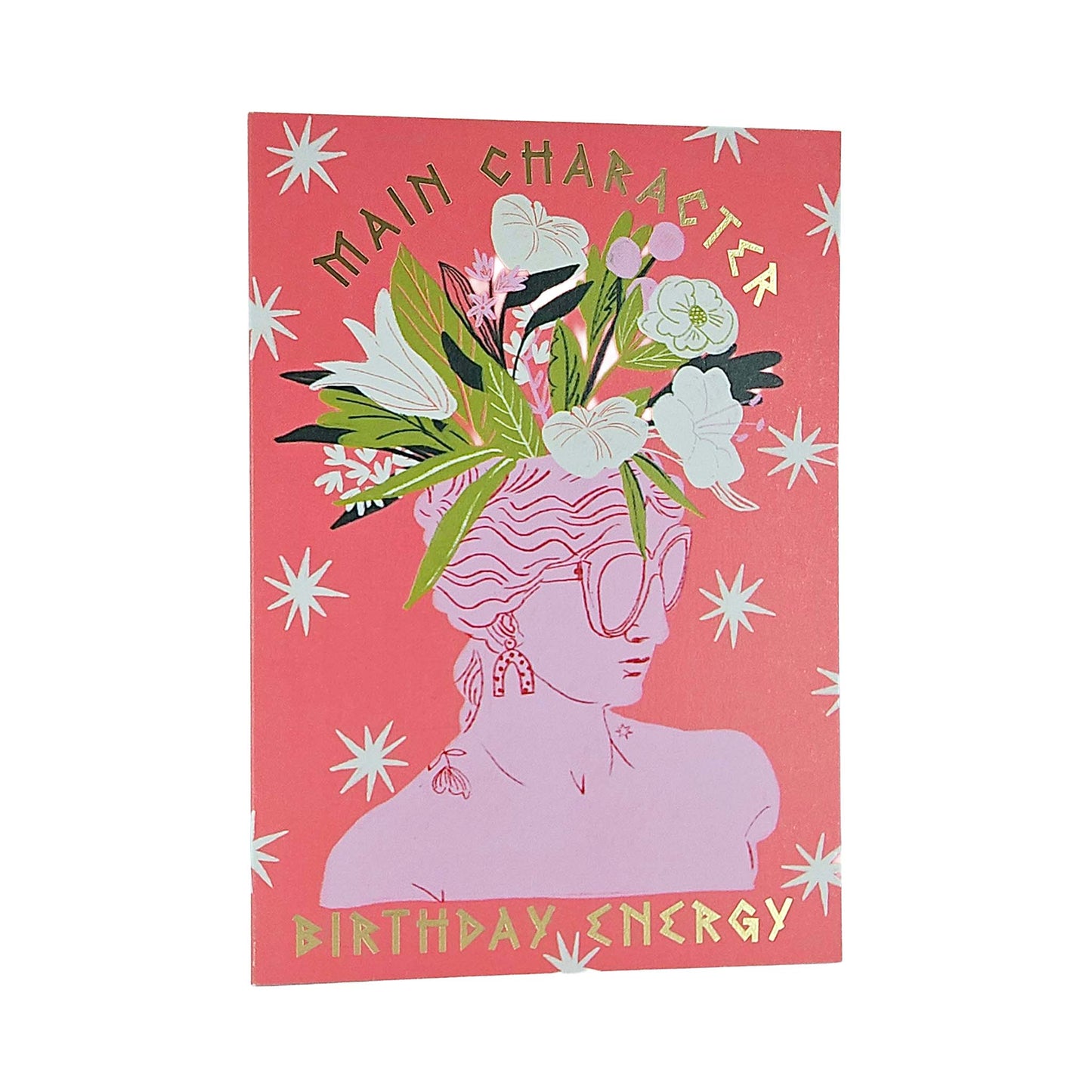 Main Character Energy Greek Goddess Gold Foiled Birthday Card