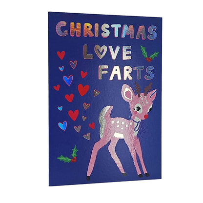 Christmas Love Farts Baby Reindeer Christmas Card