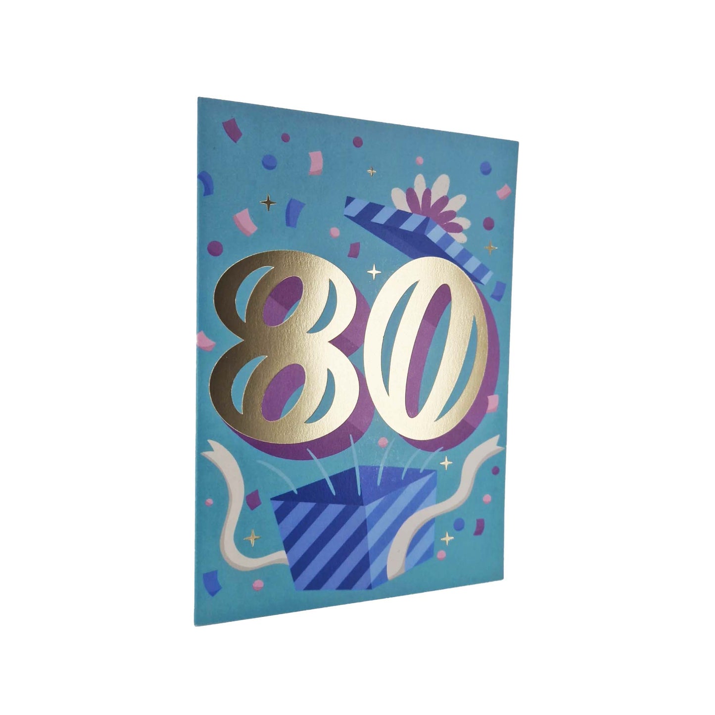 Gold Foiled 80th Birthday Card