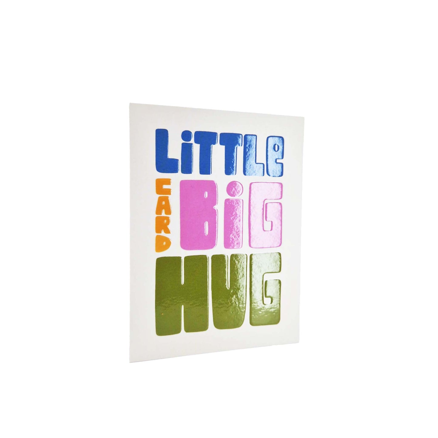 Little Card Big Hug embossed mini card