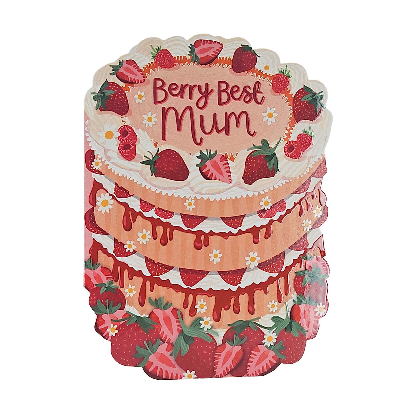 Berry Best Mum Spot Varnish Cutout Cake Mother's Day Card