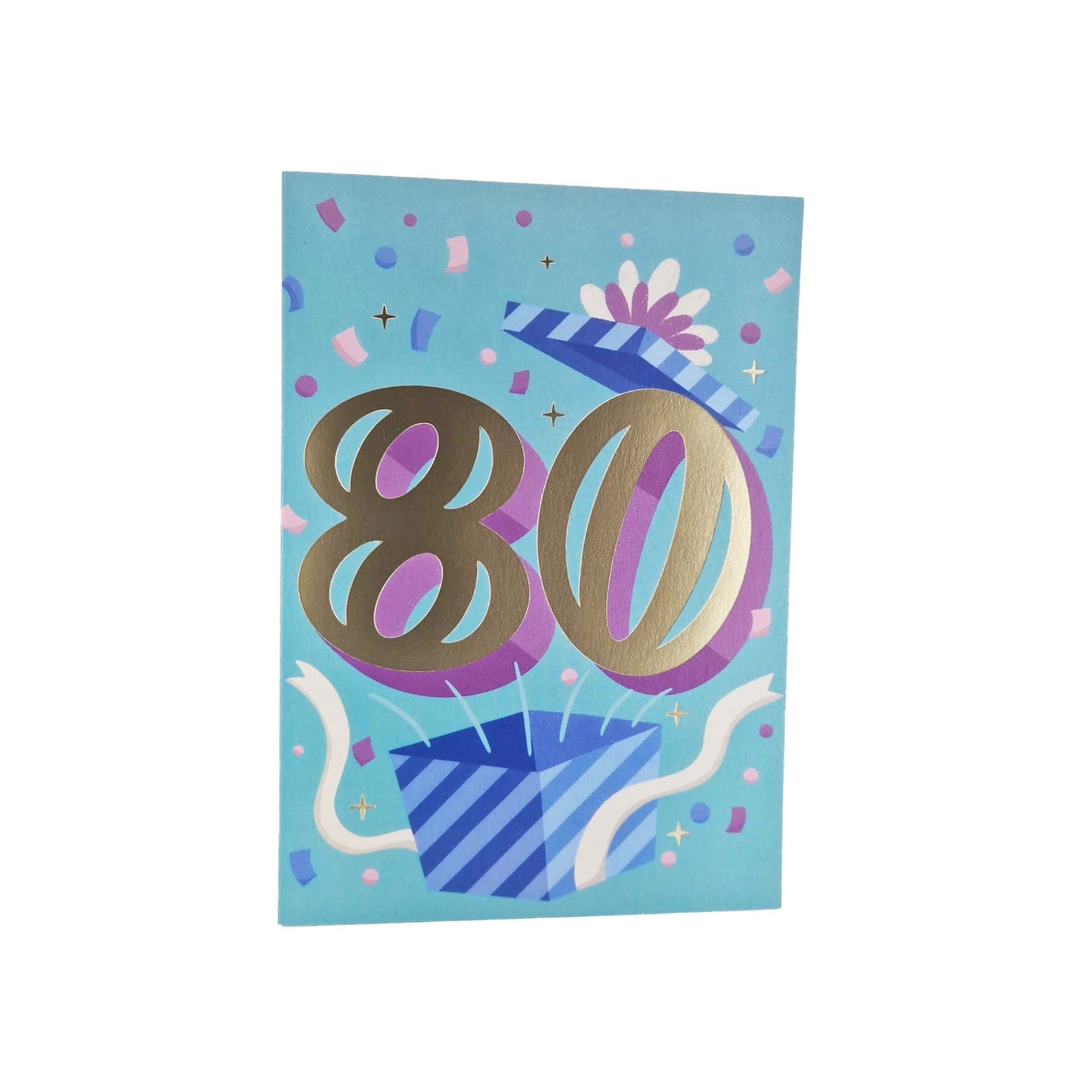 Gold Foiled 80th Birthday Card