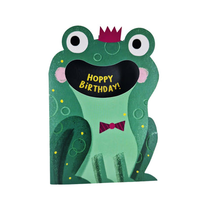 Hoppy Birthday Frog Die Cut Kids Birthday Card