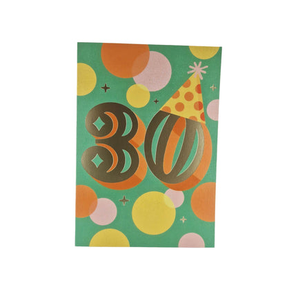 Gold Foiled 30th Birthday Card