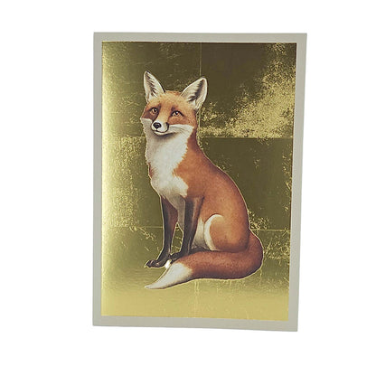 Red Fox Gold Foiled Art Card
