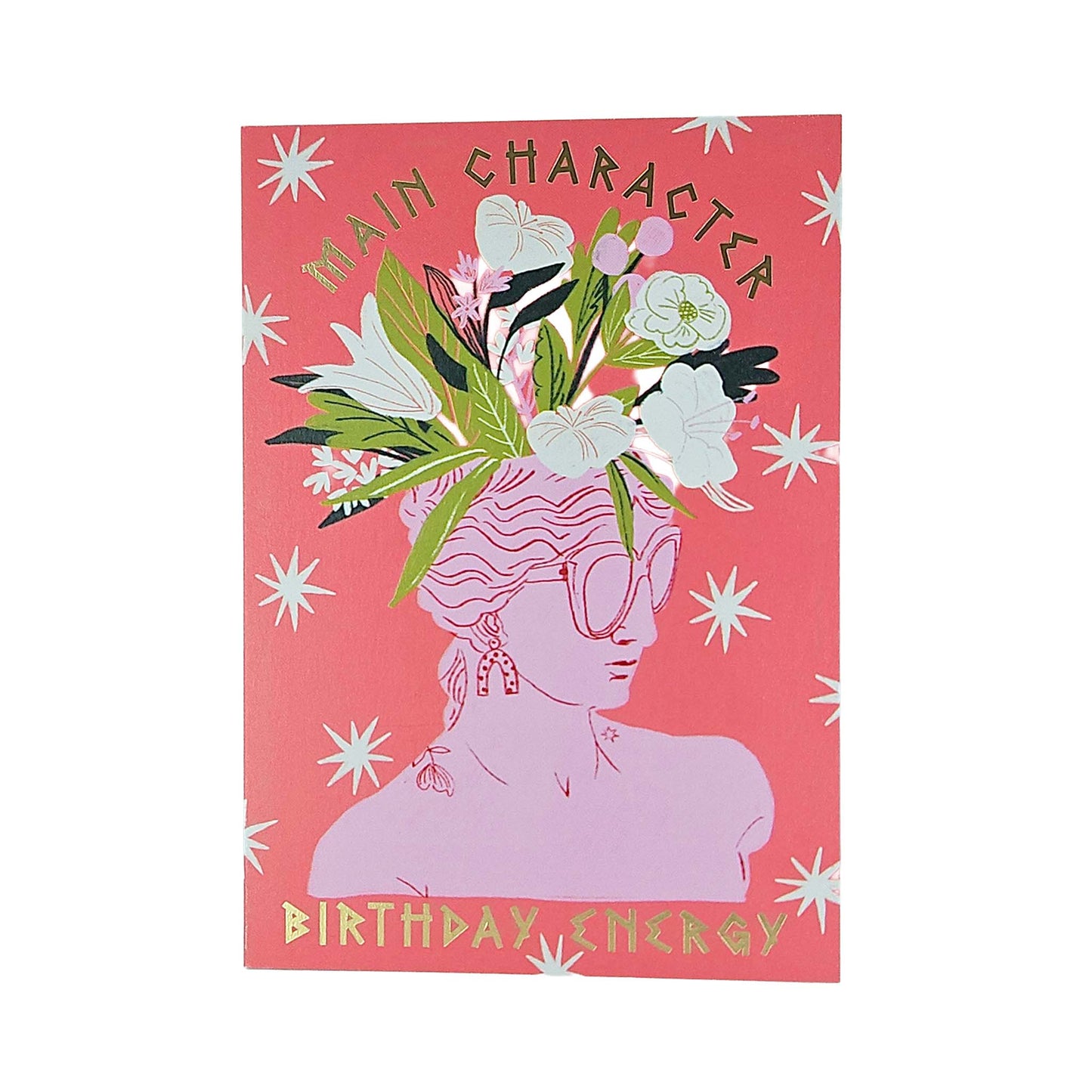 Main Character Energy Greek Goddess Gold Foiled Birthday Card