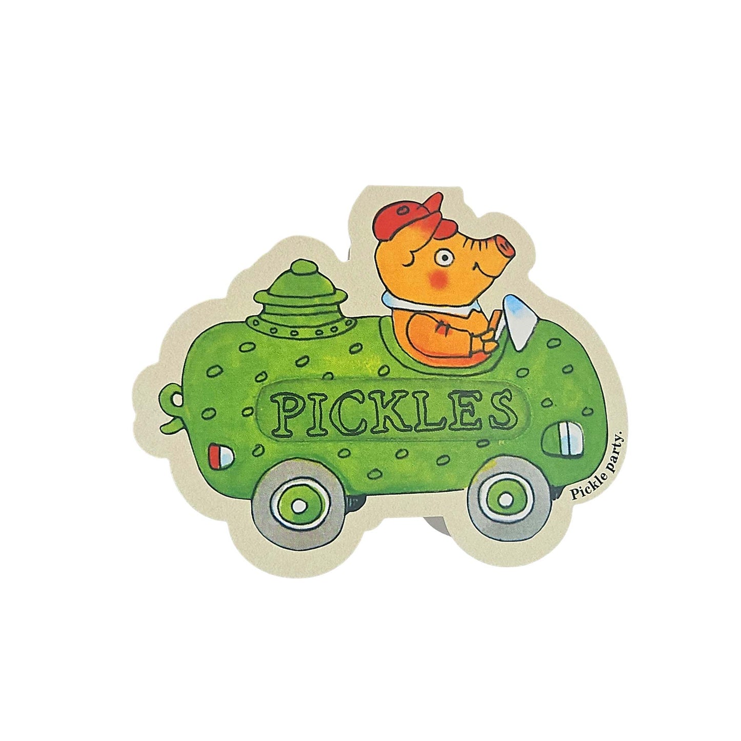 Pickle Party Pig Car Richard Scarry Cutout Card