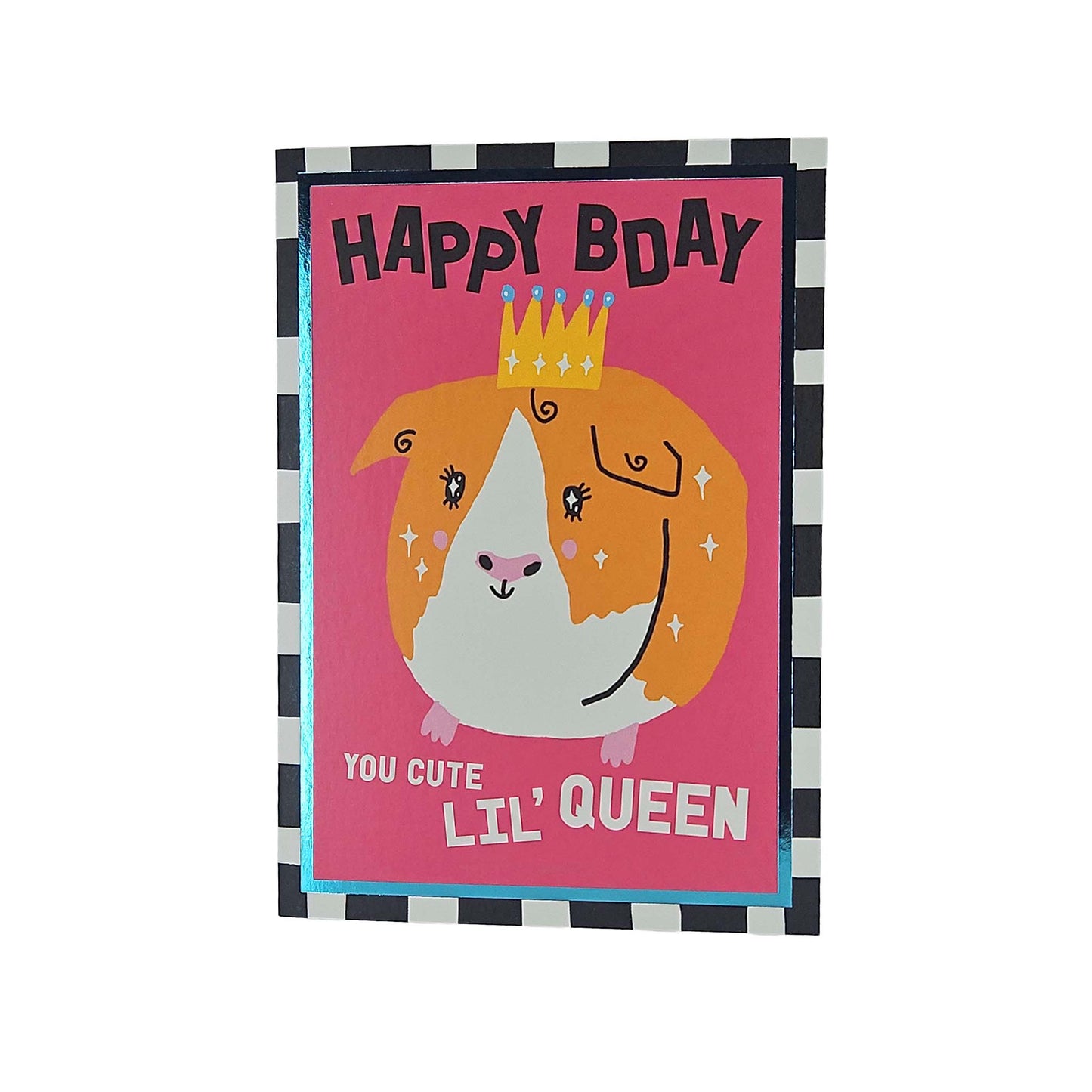 Happy Birthday Cute Lil Queen Guinea Pig Birthday Card