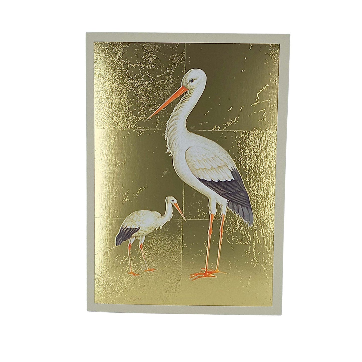 Mother & Baby Stork Gold Foiled Art Card