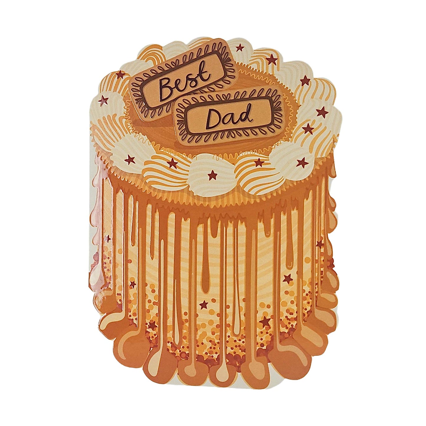 Best Dad Spot Varnish Cutout Caramel Cake Father's Day Card