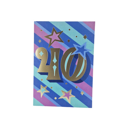 Gold Foiled 40th Birthday Card