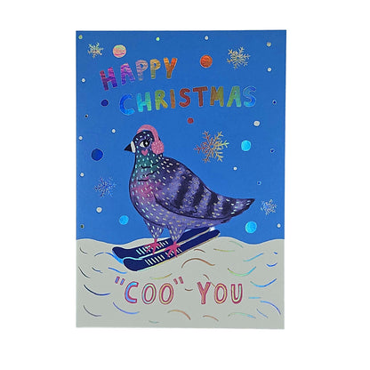 Happy Christmas Coo You Pigeon Christmas Card