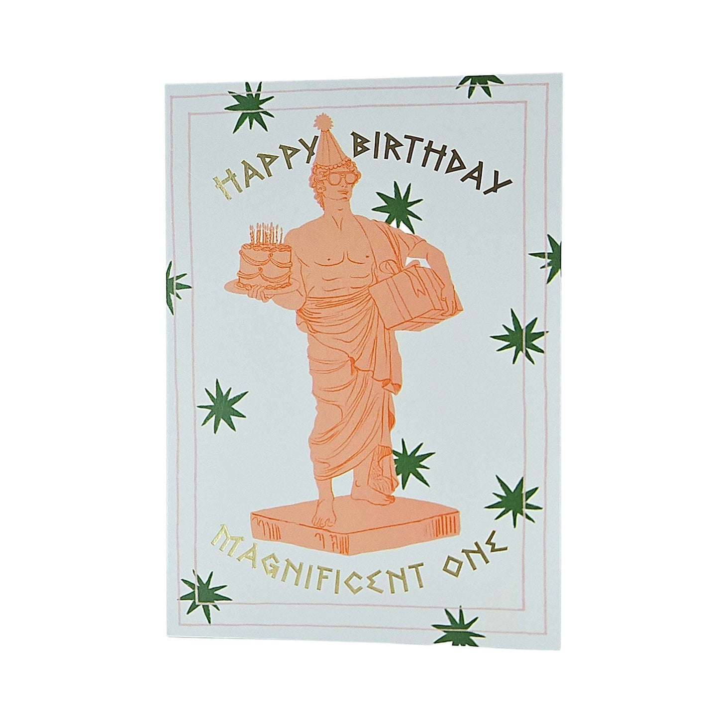 Magnificent One Greek God Gold Foiled Birthday Card