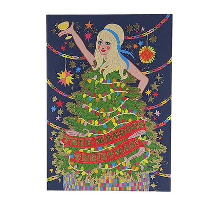Tree-Mendous Christmas Tree Gold Foiled Christmas Card