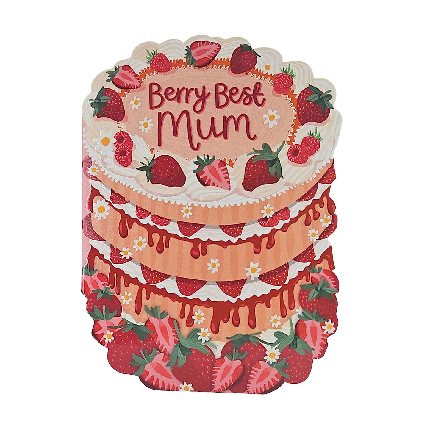 Berry Best Mum Spot Varnish Cutout Cake Mother's Day Card