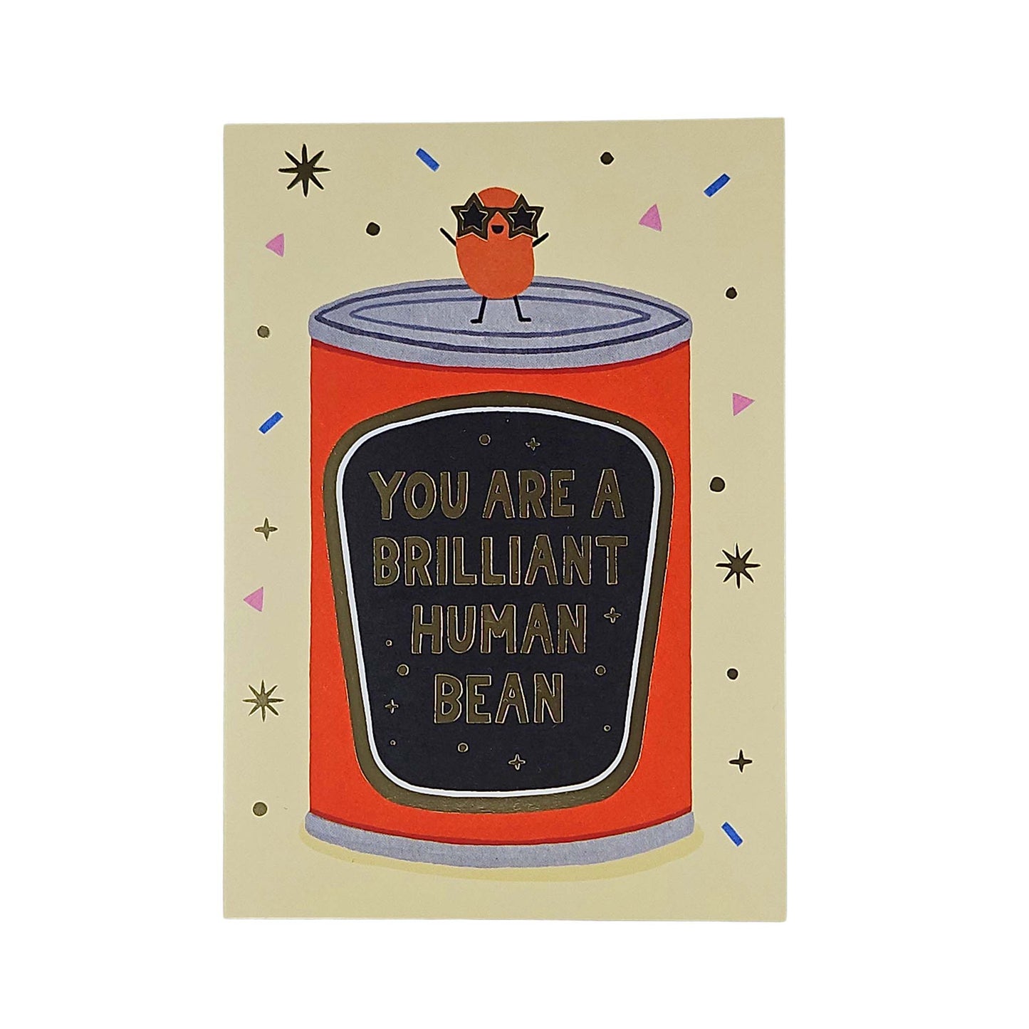 Brilliant Human Bean Gold Foiled Congratulations Card