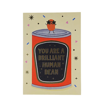 Brilliant Human Bean Gold Foiled Congratulations Card