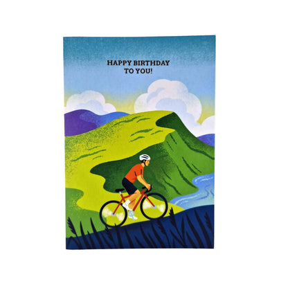 Happy Birthday To You Cyclist Gold Foiled Birthday Card