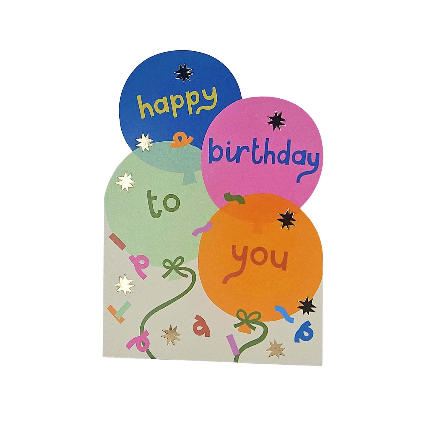 Happy Birthday to you Balloons Cutout Birthday Card