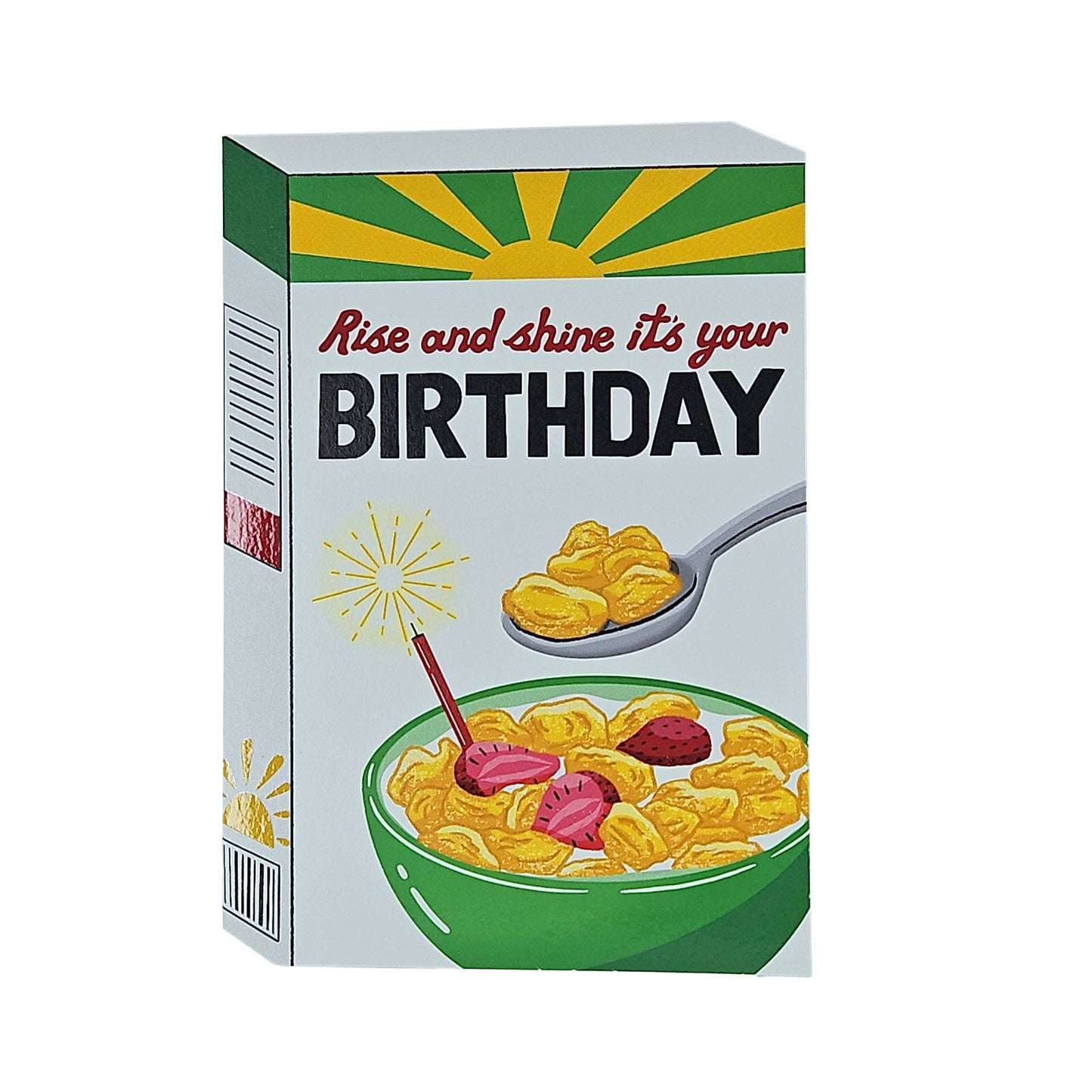 Rise and Shine Cereal Spot Gloss Birthday Card