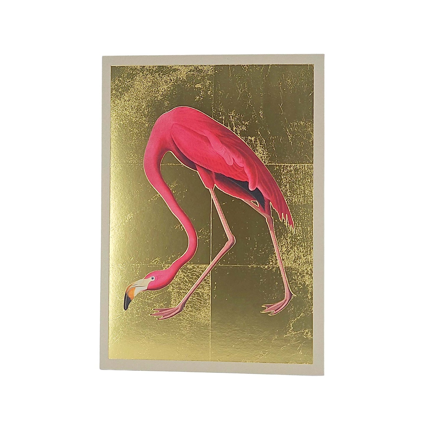 Pink Flamingo Gold Foiled Art Card