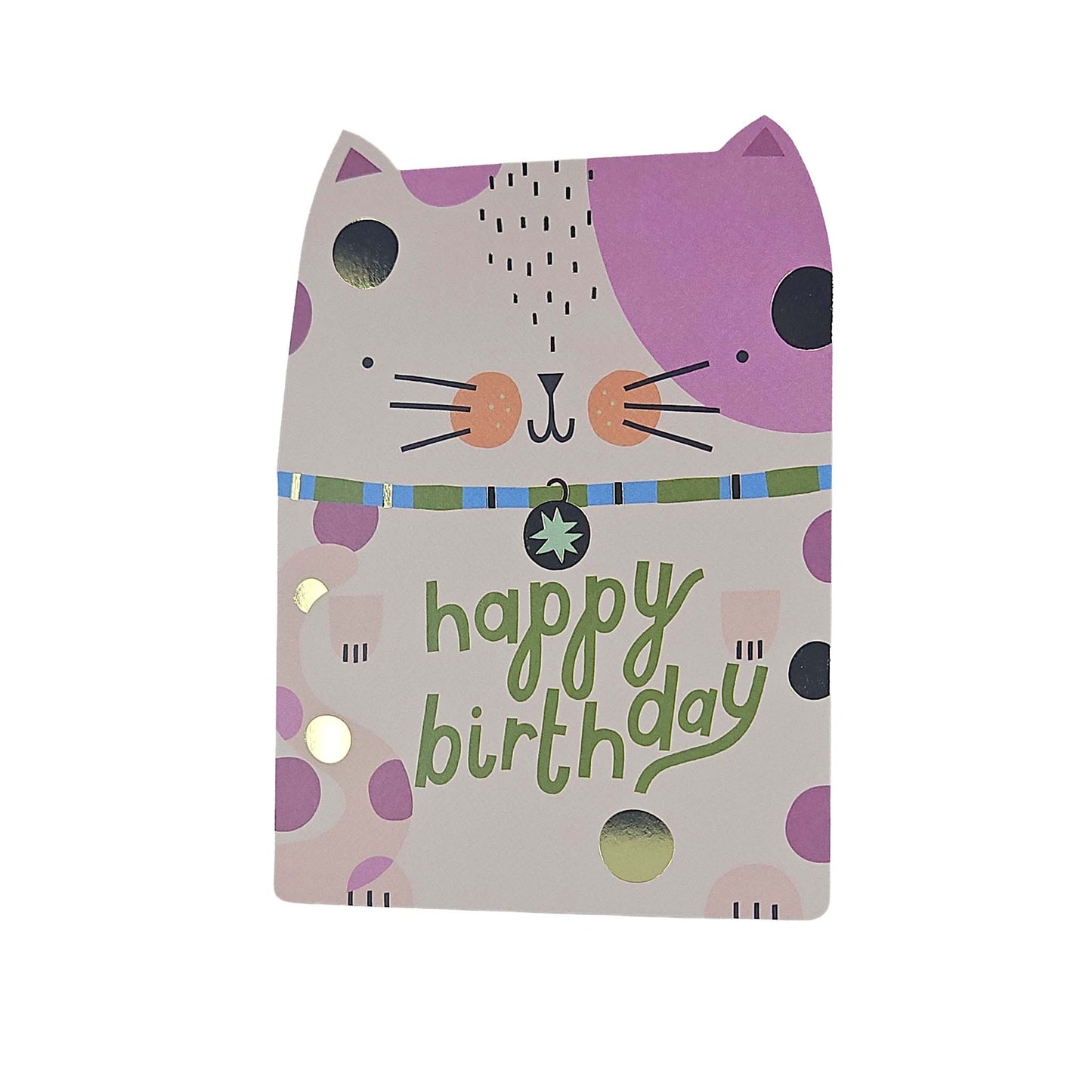 Happy Birthday Cat Cutout Birthday Card