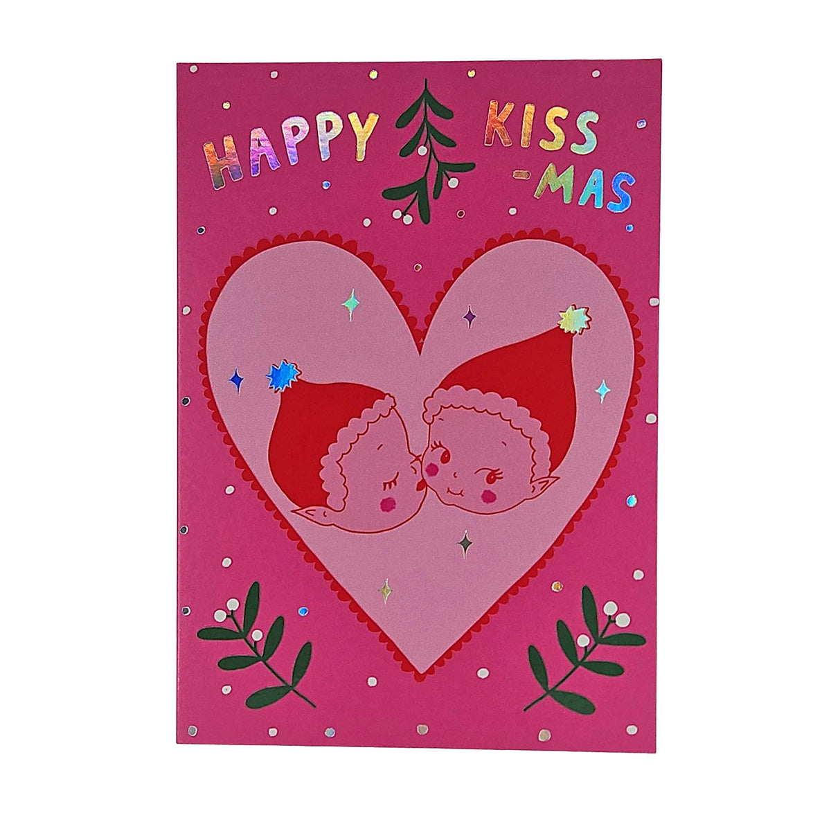 Merry Kiss-Mas Cherubs Christmas Card