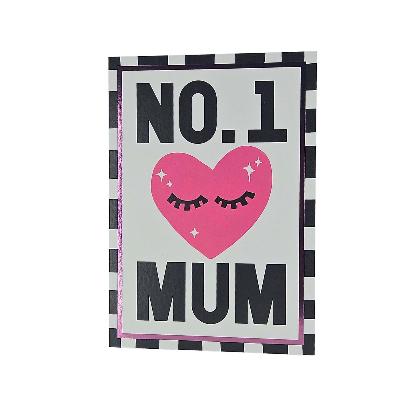 No.1 Mum Eyelash Heart Foiled Mother's Day Card