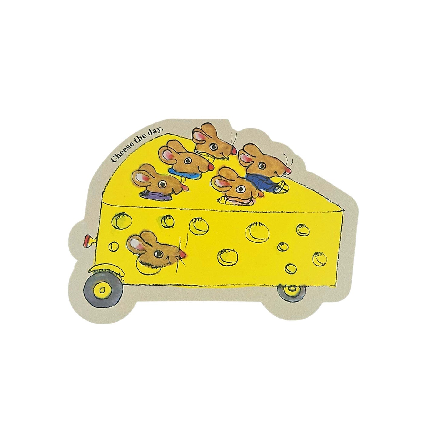 Cheese Mouse Car Richard Scarry Cutout Card