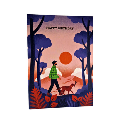 Happy Birthday Man and his Dog Gold Foiled Birthday Card