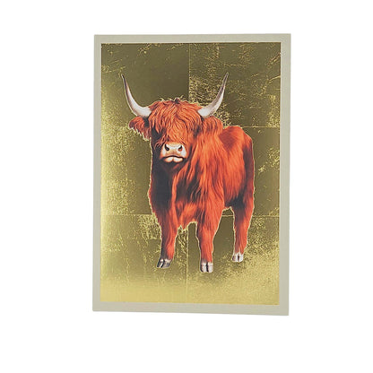 Highland Cow Gold Foiled Art Card
