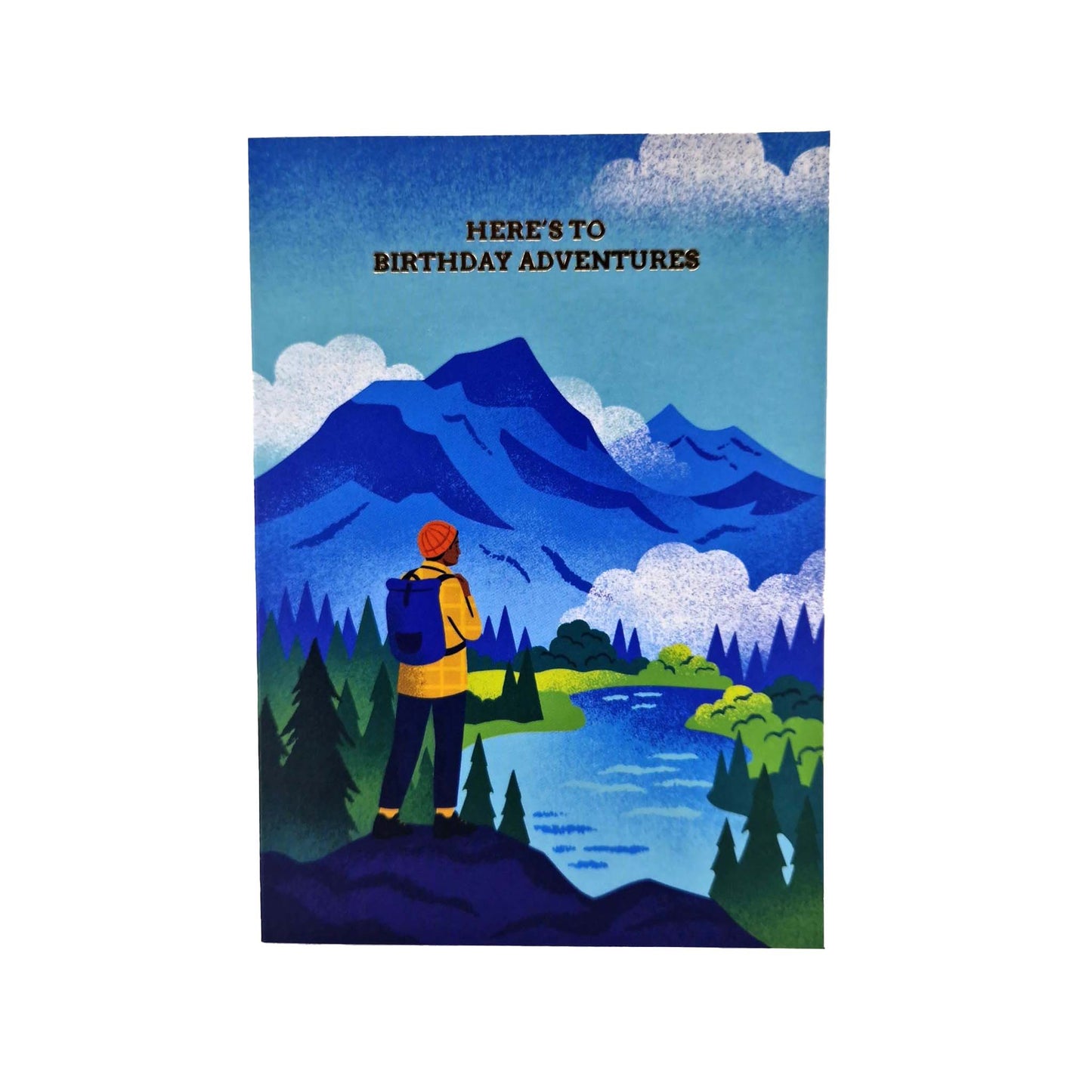 Birthday Adventures Hiker Gold Foiled Birthday Card