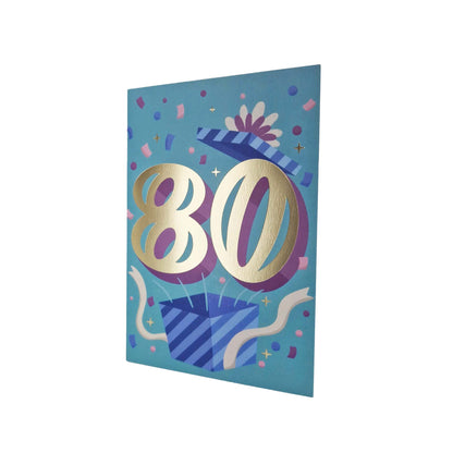 Gold Foiled 80th Birthday Card