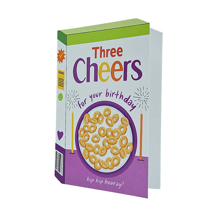 Three Cheers Cereal Spot Gloss Birthday Card
