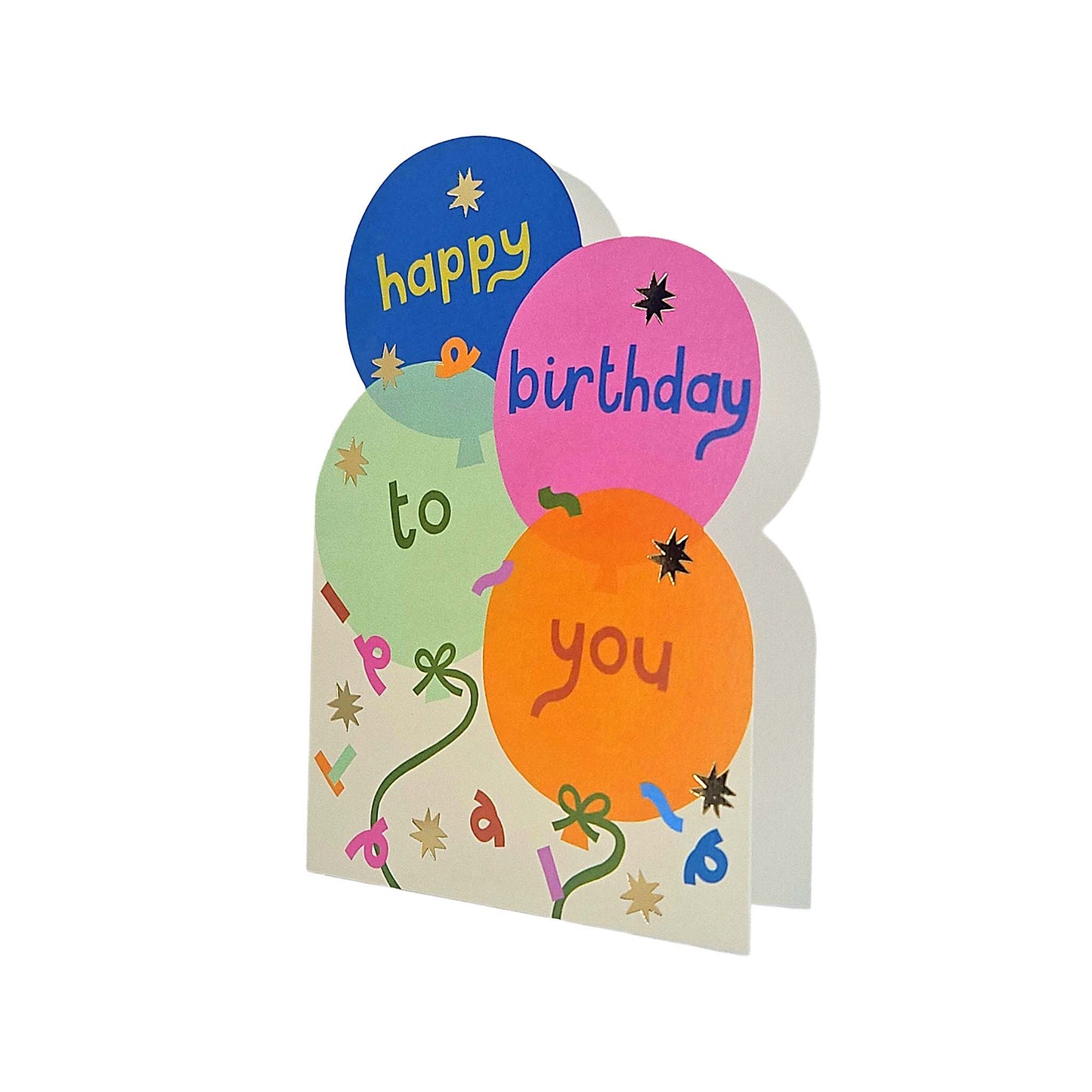 Happy Birthday to you Balloons Cutout Birthday Card