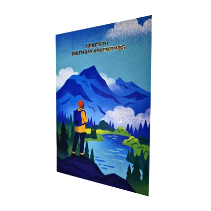 Birthday Adventures Hiker Gold Foiled Birthday Card