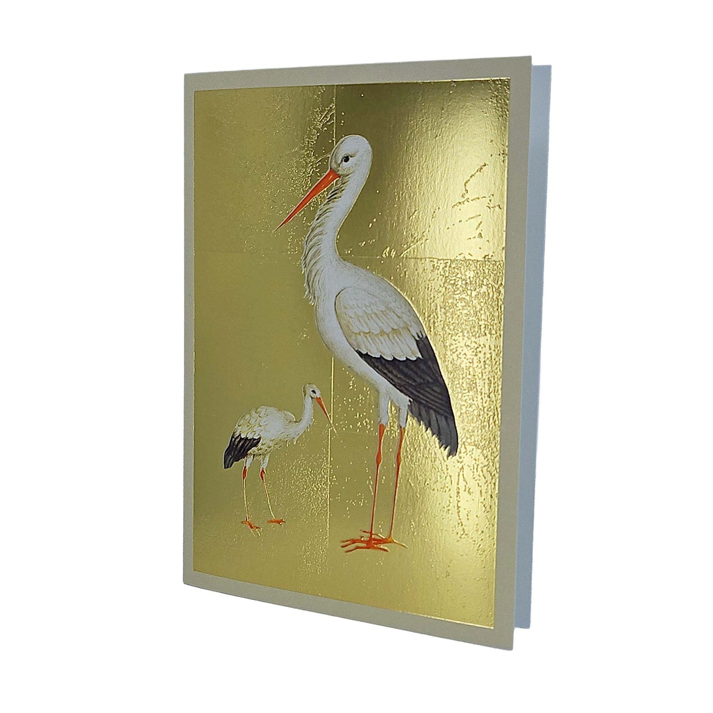 Mother & Baby Stork Gold Foiled Art Card