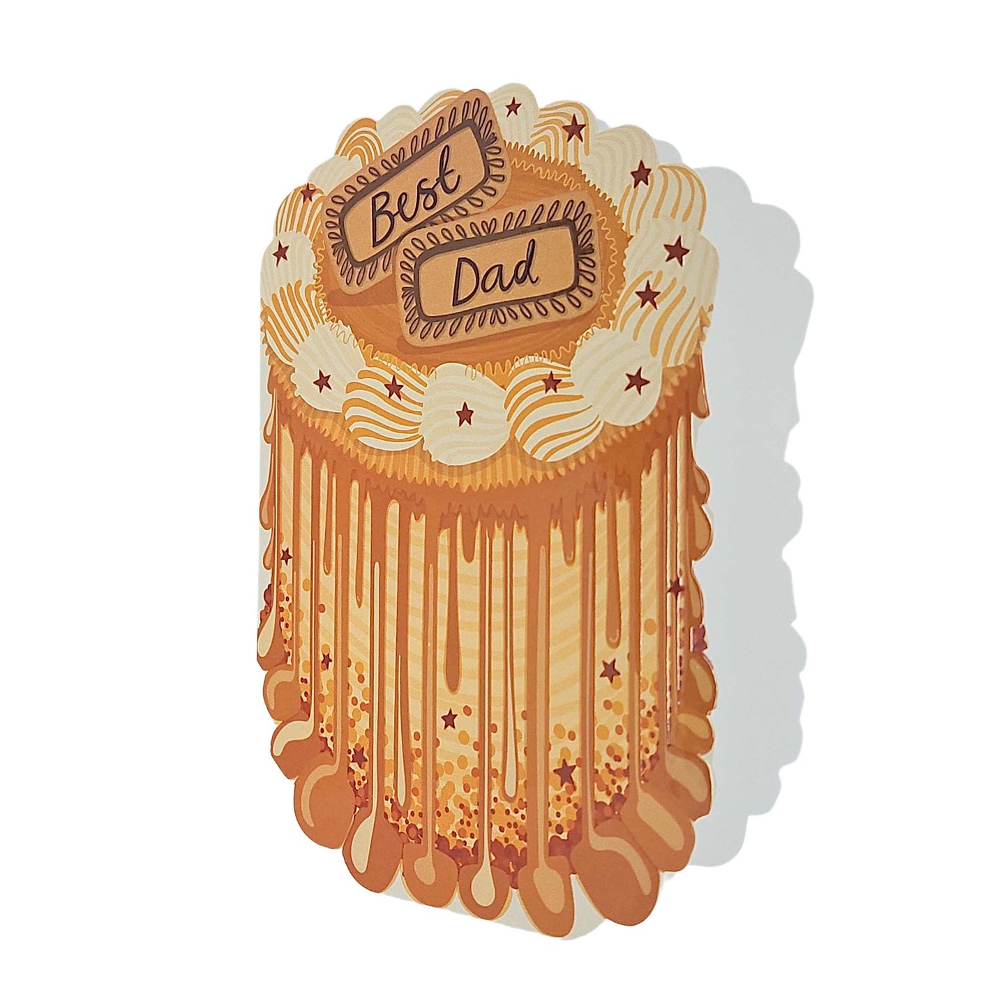 Best Dad Spot Varnish Cutout Caramel Cake Father's Day Card