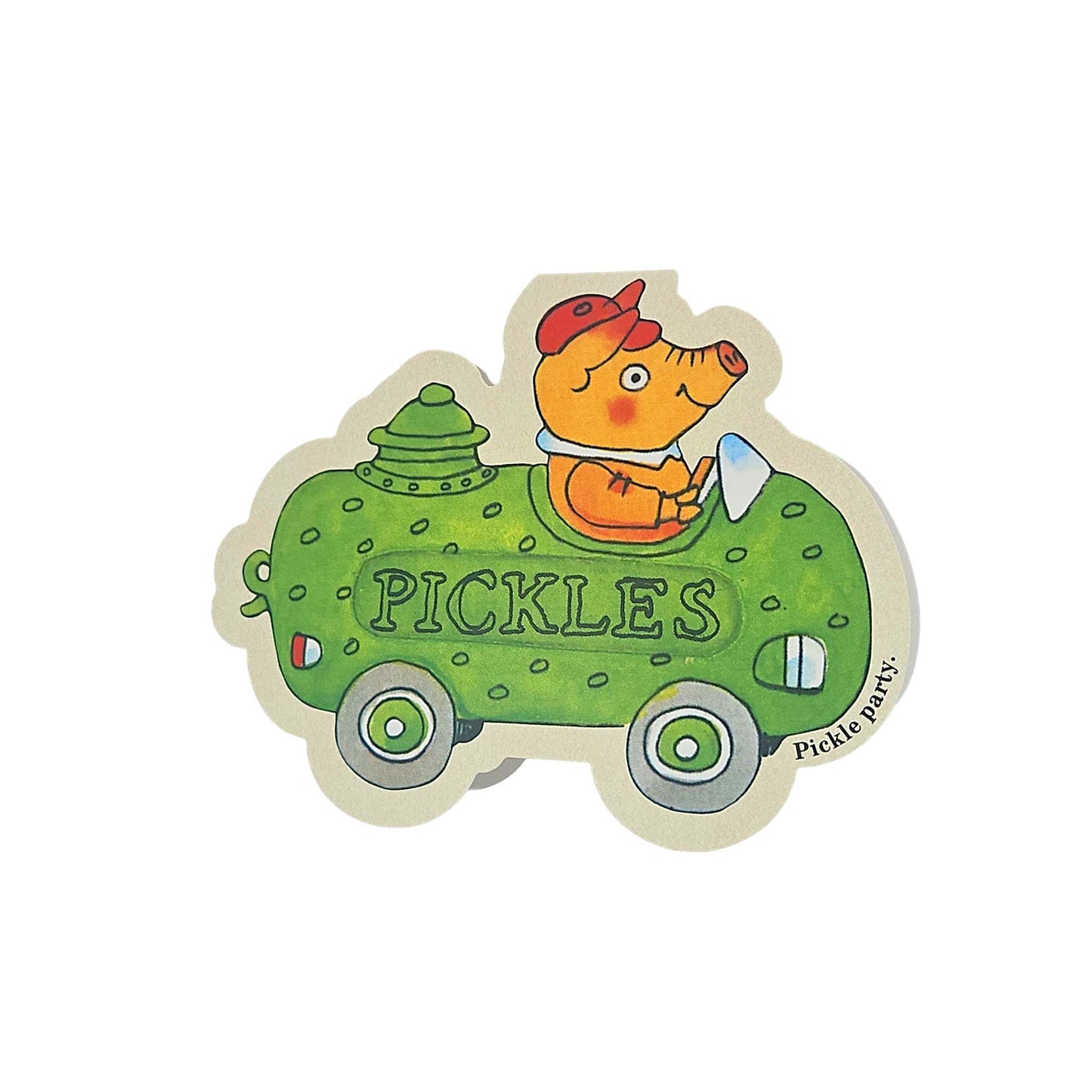 Pickle Party Pig Car Richard Scarry Cutout Card