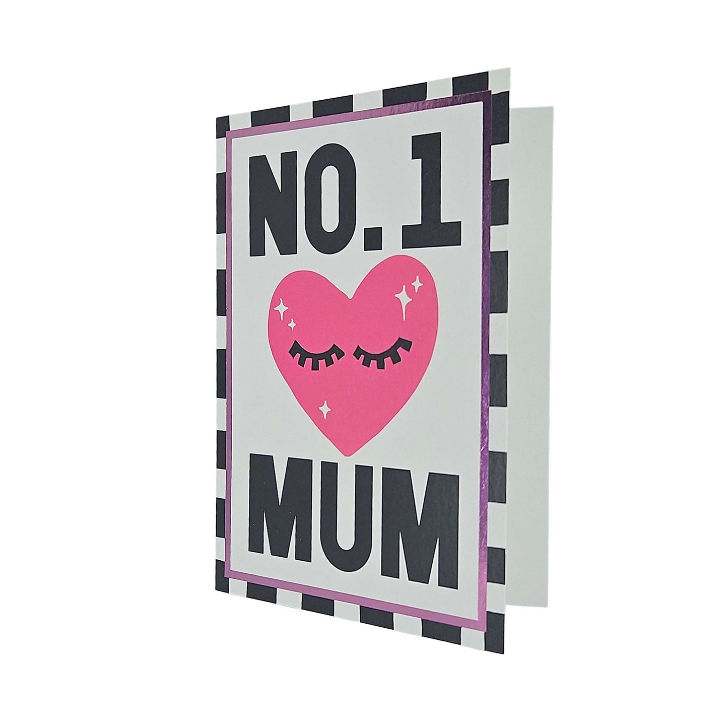 No.1 Mum Eyelash Heart Foiled Mother's Day Card