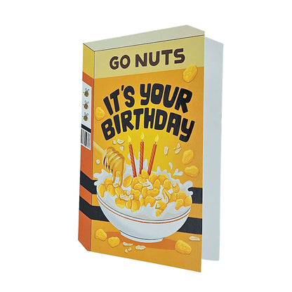 Go Nuts Cereal Spot Gloss Birthday Card