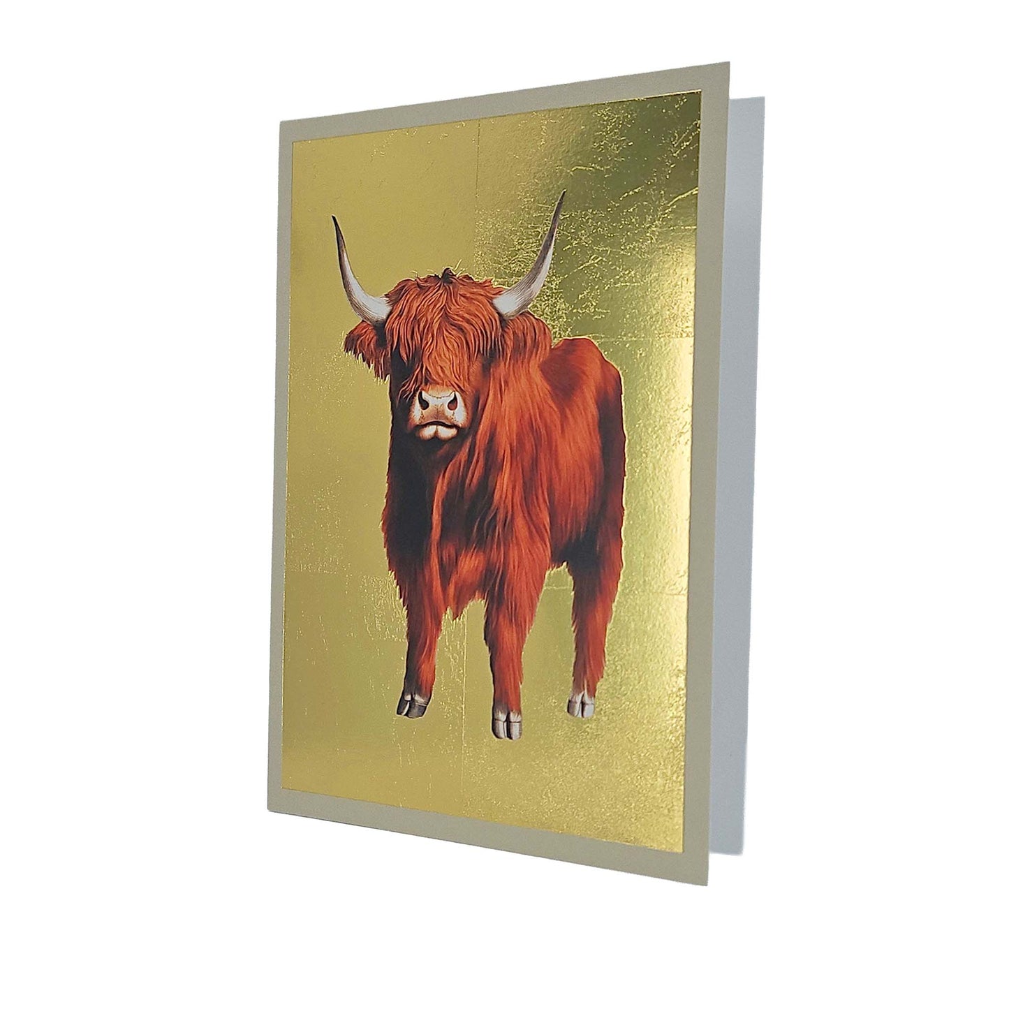 Highland Cow Gold Foiled Art Card