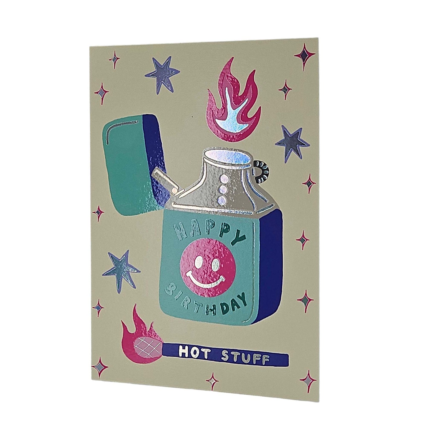 Happy Birthday Hot Stuff Lighter Birthday Card
