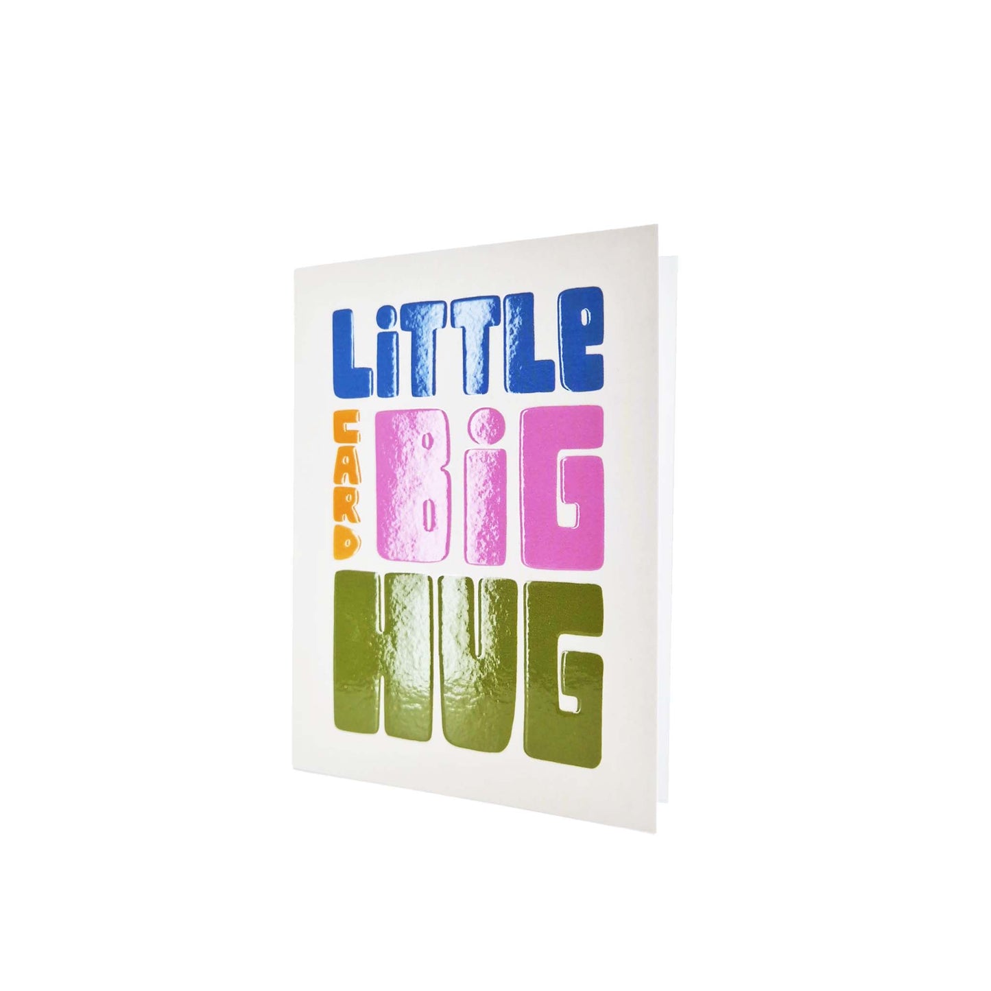 Little Card Big Hug embossed mini card