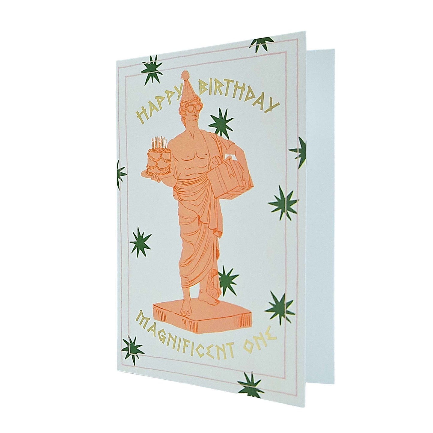 Magnificent One Greek God Gold Foiled Birthday Card