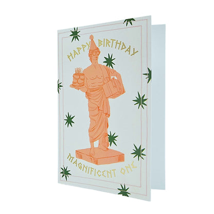 Magnificent One Greek God Gold Foiled Birthday Card